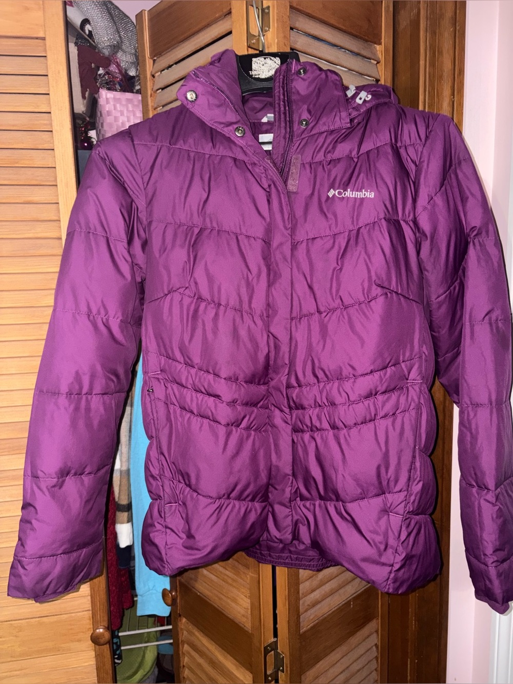 Purple Columbia jacket.